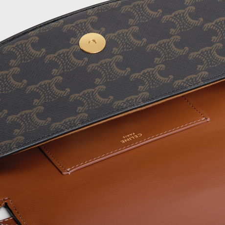 CLUTCH ON STRAP TABOU IN TRIOMPHE CANVAS AND CALFSKIN TAN - Image 4